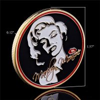 Възпоменателна колекционерска позлатена монета Мерлин с капсула Монро, снимка 5 - Нумизматика и бонистика - 32327364