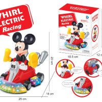 Музикална, светеща играчка на Мики Маус с кола, картинг (Mickey Mouse), снимка 1 - Коли, камиони, мотори, писти - 43788932