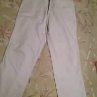 Мъжки памучен бял панталон от дънков плат, снимка 1 - Панталони - 33340376