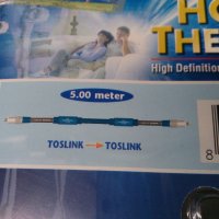 Оптичен цифров кабел Toslink за пренос на аудио и видео 5 метра, снимка 3 - Други - 36652943
