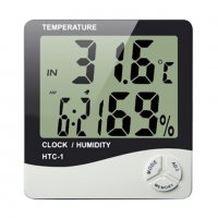 Цифров термометър, часовник и влагомер HTC-1, снимка 16 - Други стоки за дома - 28443755