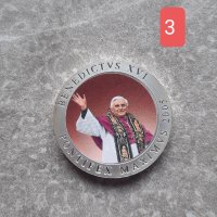 Посребрен плакет Benedictus XVI 2005; цветен печат; N3, снимка 1 - Нумизматика и бонистика - 43282530