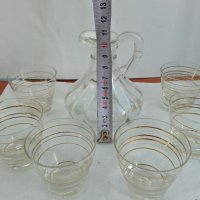 Стъклени чаши чашки и каничка , снимка 2 - Антикварни и старинни предмети - 26675138
