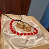 гривна и обеци от медицинска стомана с 18к златно покритие , снимка 9 - Колиета, медальони, синджири - 43869038