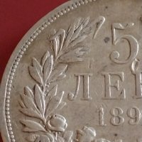 Сребърна монета 5 лева 1892г. Княжество България Княз Фердинанд първи 43033, снимка 5 - Нумизматика и бонистика - 43950528