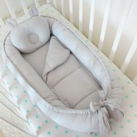 3 части - Baby Nest с допълнителен протектор и възглавничка, снимка 3 - Бебешки легла и матраци - 36888746