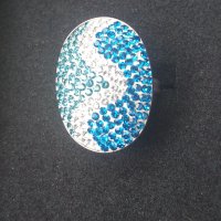 Сребърен пръстен с камъни "Swarovski" / проба 925 и печат Житен клас , снимка 11 - Пръстени - 29064168