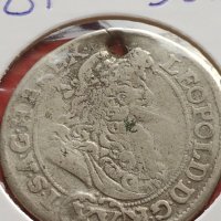 Сребърна монета 15 кройцера Леополд първи Кремниц Унгария 13681, снимка 2 - Нумизматика и бонистика - 42987579