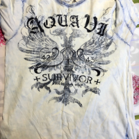 Автентична мъжка тениска Aqua VI Survivor White - Blue Wash размер М, снимка 2 - Тениски - 29668060
