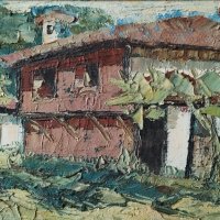 Картина, стара къща в Карлово, худ. Димитър Пачов - 1, снимка 2 - Картини - 40586835