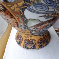 Голяма стара антикварна ваза Сатцума Satsuma рисувана релеф, снимка 3 - Антикварни и старинни предмети - 35141769