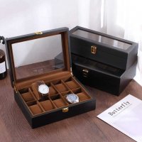 Луксозна черна дървена кутия за часовници, снимка 3 - Други - 32466257