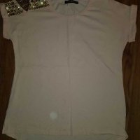 Розова блузка със златисти синджири , снимка 2 - Тениски - 28897905