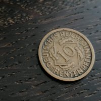 Райх монета - Германия - 10 пфенига | 1924г.; серия D, снимка 1 - Нумизматика и бонистика - 26805894