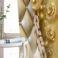 2бр. Елегантна завеса с щампа на златни цветя и пеперуди за домашен декор, 5размера, снимка 9 - Пердета и завеси - 43801968