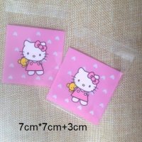 50 бр Hello Kitty Коте Кити с мече опаковъчни пликчета торбички за дребни сладки ръчна изработка, снимка 1 - Други - 27967666