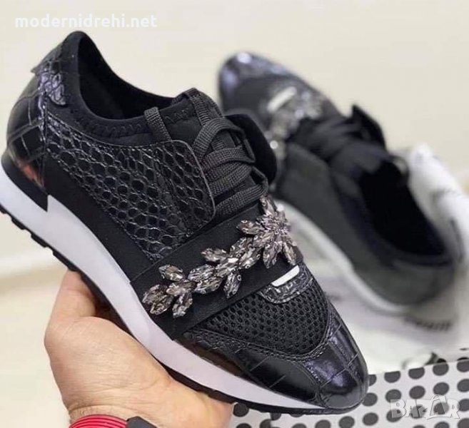 Дамски спортни обувки с камъни Balenciaga черно, снимка 1