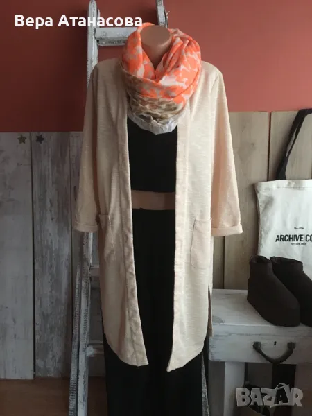 🧡🧡🧡 Удължен блейзър Amisu със странични цепки в вежов цвят🧥 л размер🔝, снимка 1