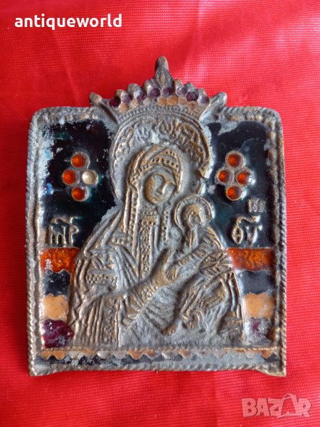 Изключително Рядка Нагръдна Руска ИКОНА Емайл, РТОВ, снимка 1