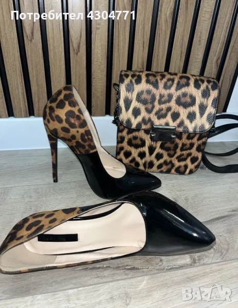 Дамски обувки на висок ток и чанта , снимка 1