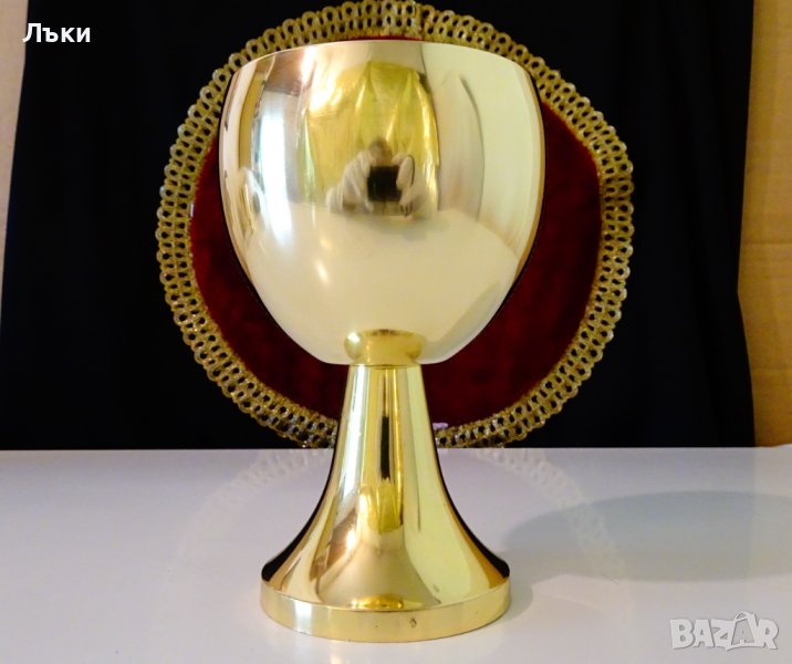 Немски бокал,халба от месинг 15 см. , снимка 1