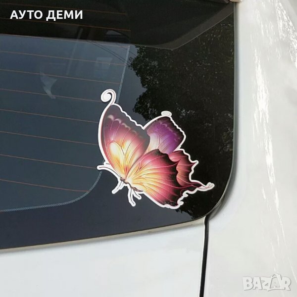 Качествен стикер лепенка цветна пеперуда за автомобил кола джип ван бус, снимка 1
