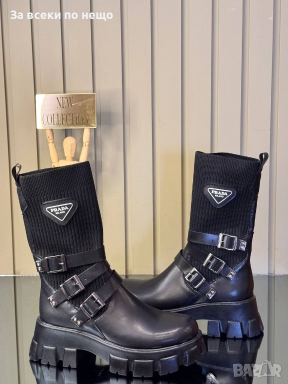 Prada Дамски Черни Боти Тип Чорап Прада Код SK216, снимка 1