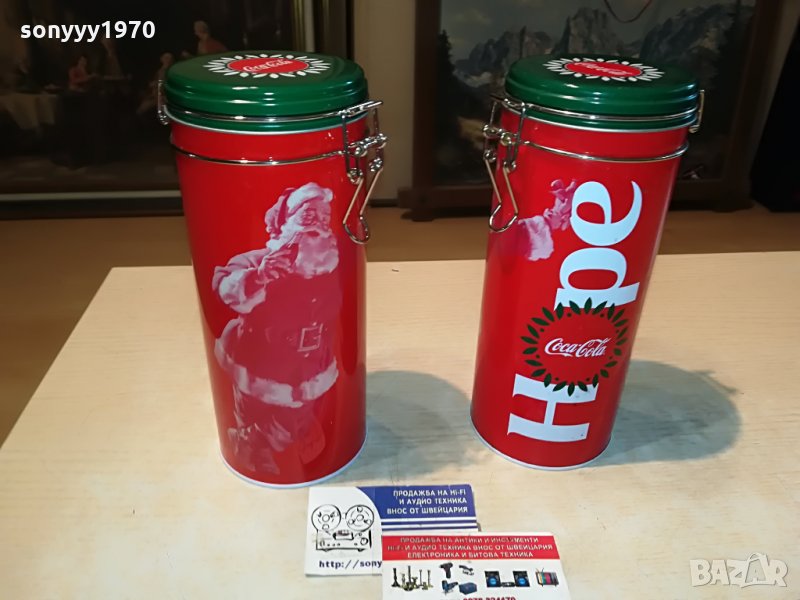 coca cola 2бр метални кутии за колекция 2107211131, снимка 1