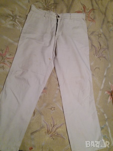 Мъжки памучен бял панталон, снимка 1
