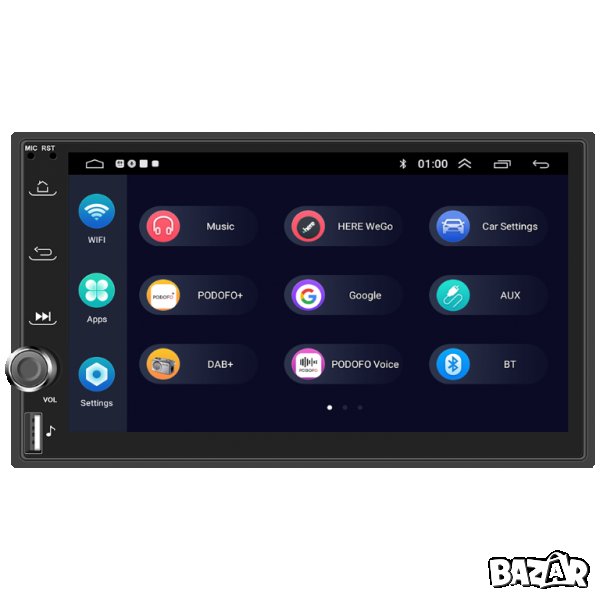 Мултимедия плеър с Андроид, 2DIN, двоен дин 2, навигация за кола, за автомобил Android, радио, плеър, снимка 1