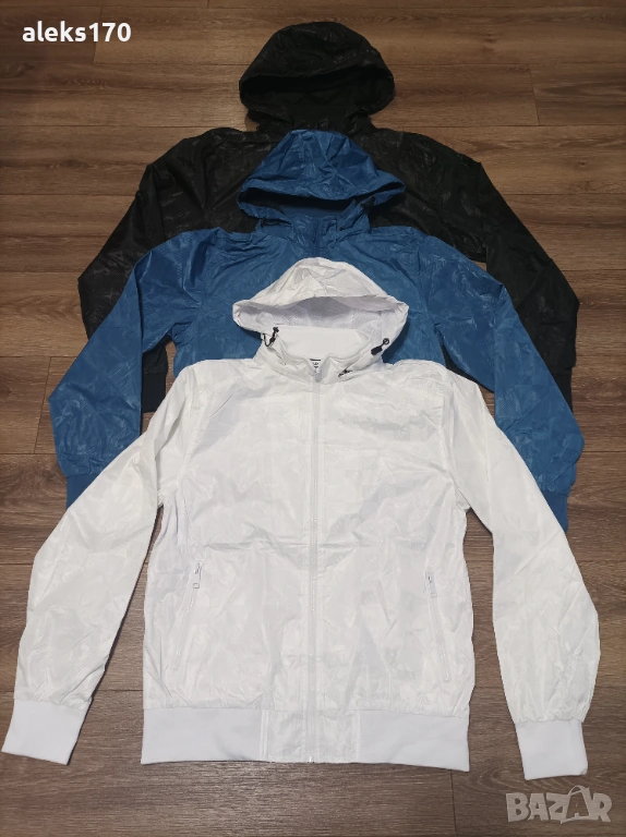 Мъжко яке - черно, бяло и синьо, снимка 1