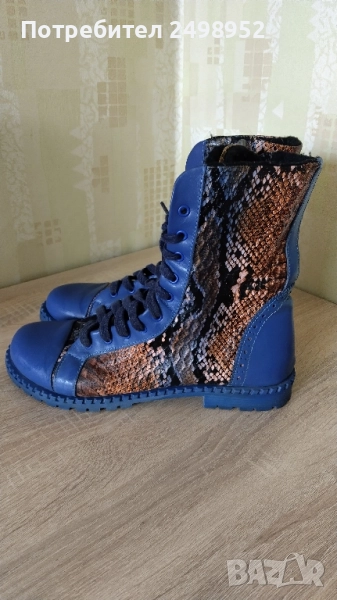 Дизайнерски боти от естествена кожа ,,Gabina", Размер 39, снимка 1