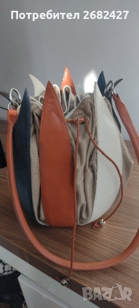 By-Lin Tulip Leather Bag - Mondriaan with White Lining

, снимка 1