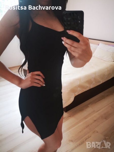 Черна секси рокличка, М размер, снимка 1