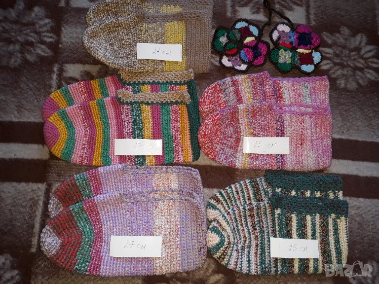 Домашно плетени вълнени терлици, снимка 1