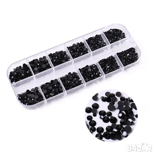 Палитра черни камъни различни размери Т24, снимка 1