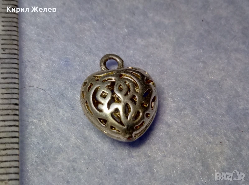 ПОСРЕБРЕН РОМАНТИЧЕН АЖУРЕН АРТ НУВО СТИЛ МЕДАЛЬОН СЪРЧИЦЕ от БЛАГОРОДНА СТОМАНА 24948, снимка 1