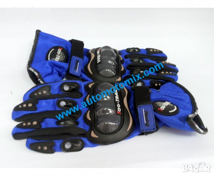 МОТО РЪКАВИЦИ С ПРОТЕКТОРИ - СИН, 098, снимка 1