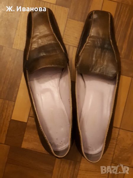 Продавам кафяви ниски елегантни обувки от естествена кожа, снимка 1