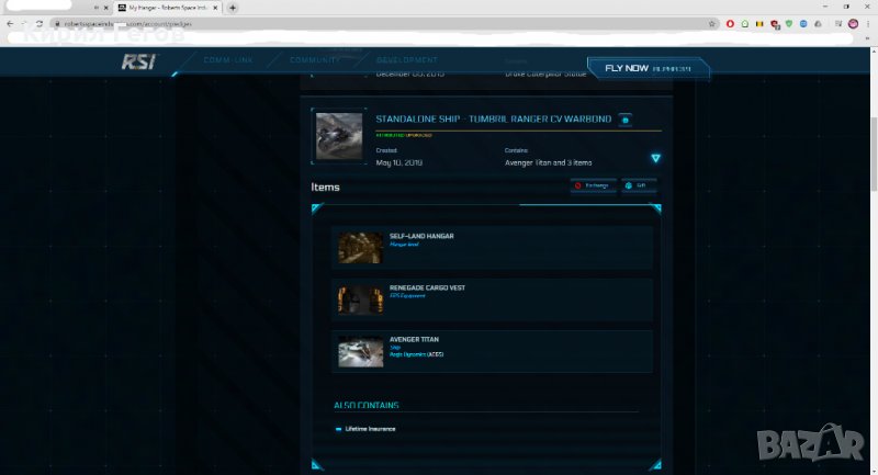 Продавам акаунт Star Citizen с  кораб LTI+скуадрон 42+бонуси..., снимка 1