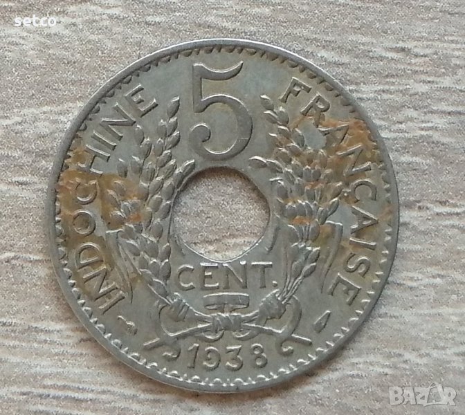 Френски Индокитай 5 сантима 1938 е21, снимка 1