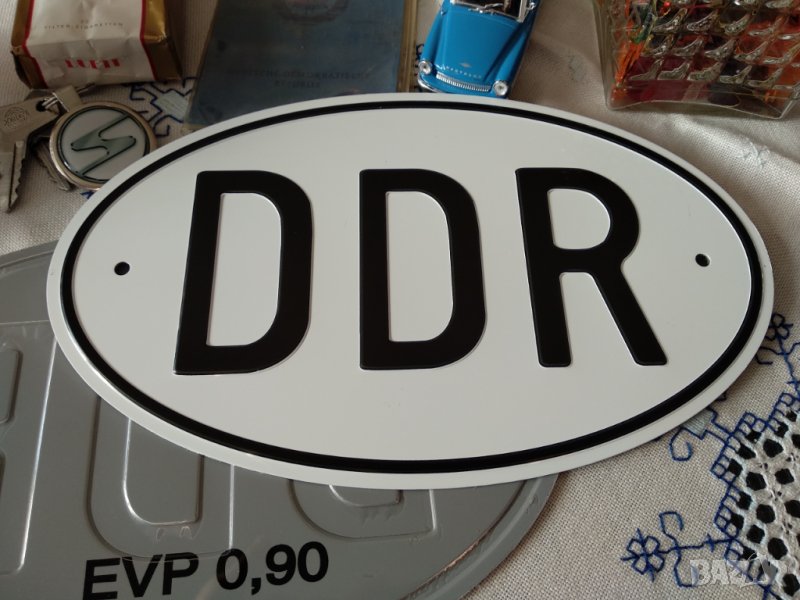 DDR * ГДР - Oвална релефна МПС национална табелка , снимка 1