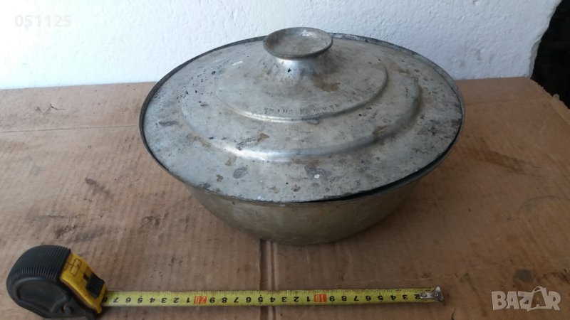 възрожденска масивна бакърена тенджера с надпис , снимка 1