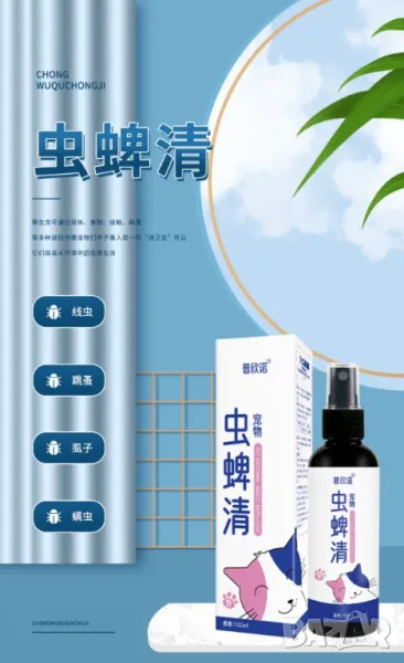 Спрей против кърлежи и бълхи за котки и кучета , снимка 1