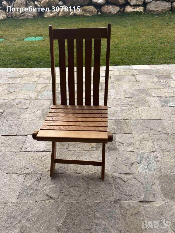 Дървен сет от градински мебели и 10 трапезни стола, снимка 1