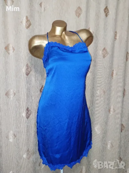  BIK BOK M Сатенена рокля в турско син цвят , снимка 1