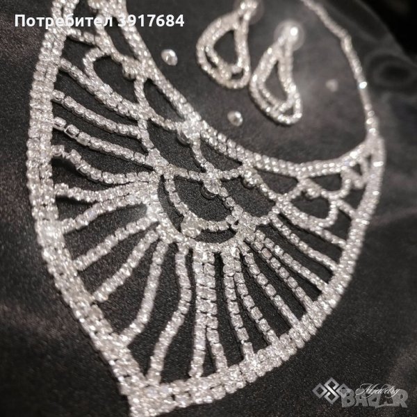 КОМПЛЕКТ LOCREZIA / Луксозен дамски комплект бижута с кристали от 2 части “Locrezia” – колие и обеци, снимка 1