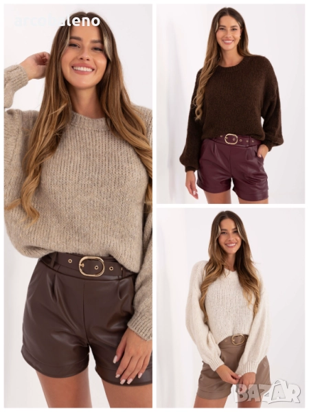 Дамски вълнен пуловер с голям размер, 3цвята , снимка 1
