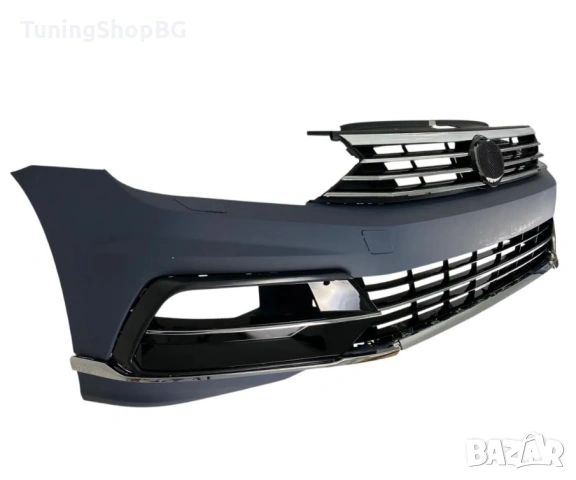 Предна броня за VW Passat B8 2014+ R дизайн с черна решетка, снимка 2 - Аксесоари и консумативи - 53535249
