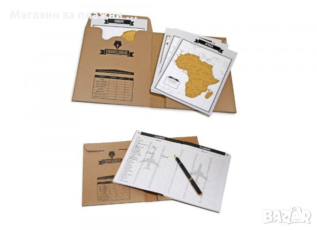 Дневник на Пътешественика Travelogue със Скреч Карти, снимка 2 - Други стоки за дома - 26845190